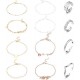 12Pcs Adjustable Anklets Toe Rings For Women Girls Band Open Toe Ring Anklet Bracelets Chains Beach Foot Set